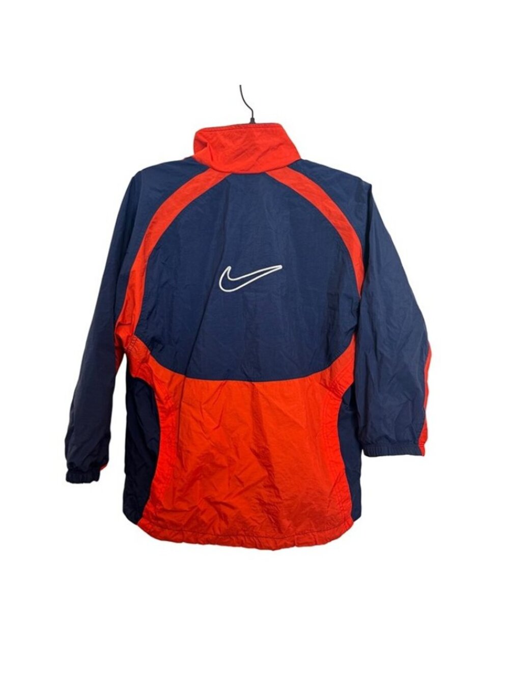 Vintage Nike Navy Blue Red Color Block Windbreaker Jacket With Full Zip